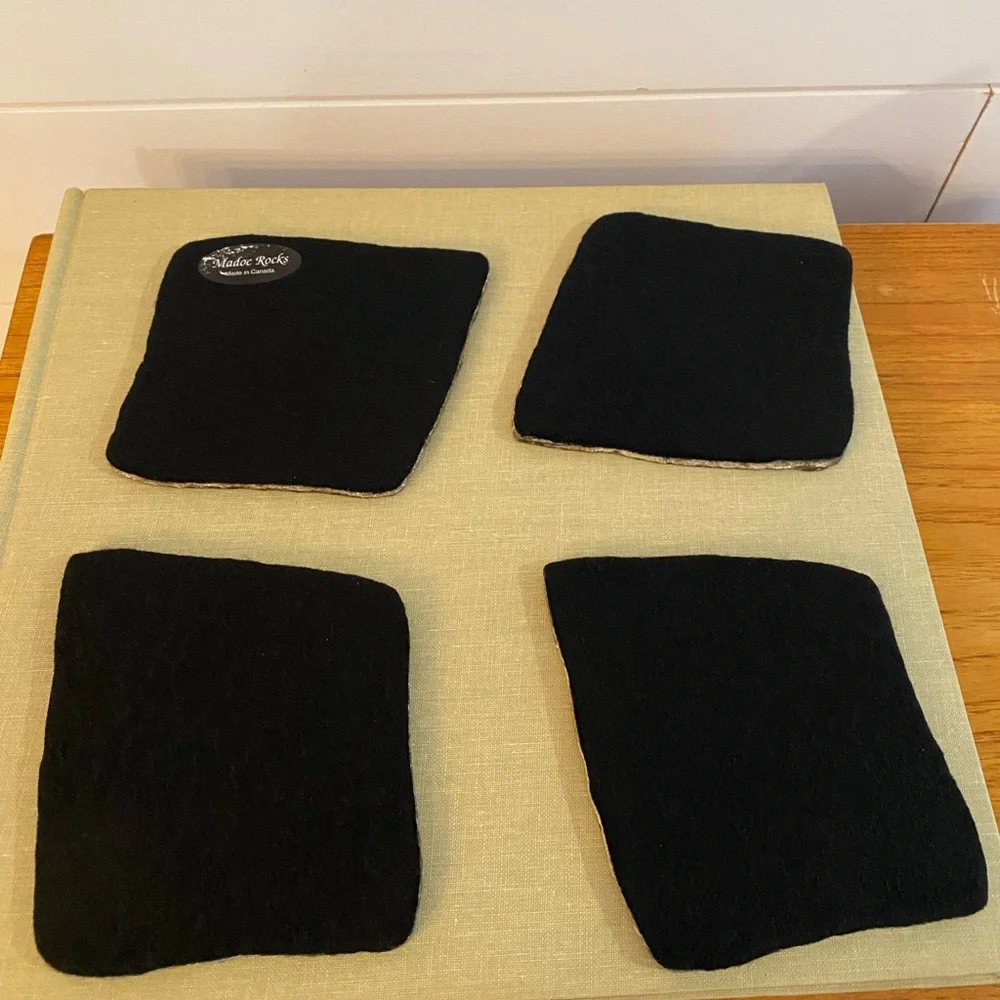 Madoc Handcrafted Natural Stone Coaster Set From The Canadian Shield Raw Mined - Picture 3 of 4
